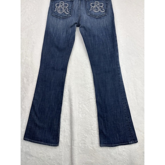 Rock & Republic Jeans Womens 27 Whiskers Washout Faded Logo Embellished Pockets - Picture 15 of 16
